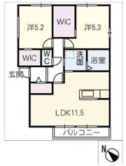ヴィラドルチェの間取り画像