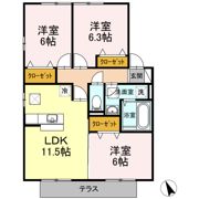 リビングタウン岩国 E棟の間取り画像