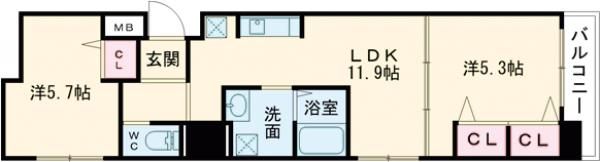 プリオーレ三宮の間取り画像