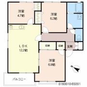 コートヴェール南片江Ⅰ E棟の間取り画像