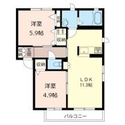 ウエスト塩田の間取り画像
