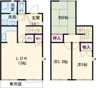 タウンハウス北別府1 9Eの間取り画像