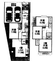 富士見が丘貸家の間取り画像