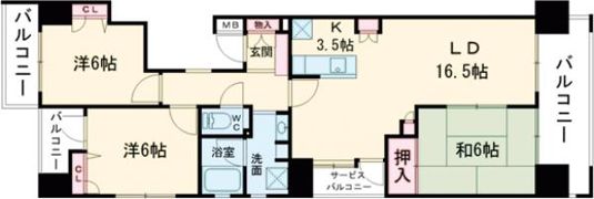 アンピール姪浜駅南Ⅱの間取り画像