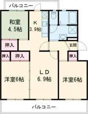 クロノス10佐世保黒髪B棟の間取り画像