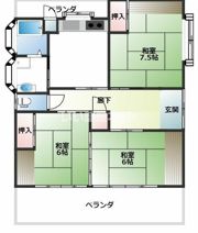 ガレージ付住宅賀庄ハウスの間取り画像