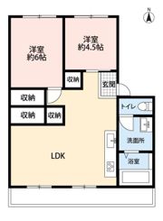田園ハイツ川越弐号棟 402（yellova house)の間取り画像