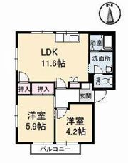 フレグランス南松永 B棟の間取り画像