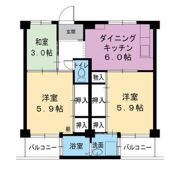ビレッジハウス紀三井寺2号棟の間取り画像