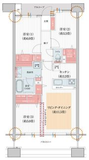 デュオヒルズ仙台花京院ザ・タワーの間取り画像