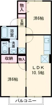 パークタウン新和 Dの間取り画像