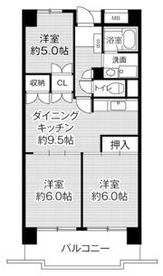 ビレッジハウス高美が丘タワー1号棟の間取り画像