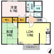 リバティ中川口 Bの間取り画像