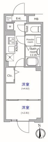 グローリオシェルト池袋本町の間取り画像
