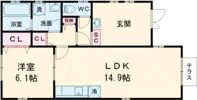 南街平屋WESTの間取り画像