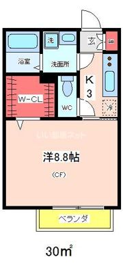 パレス茂原Ⅲの間取り画像