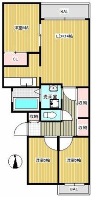 グランコール出来野マンションの間取り画像
