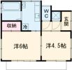 筑西平屋貸家の間取り画像