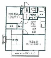 グレイス国立(グレイスクニタチ)の間取り画像