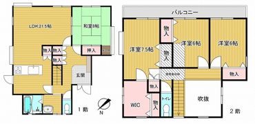 小美玉市羽刈戸建ての間取り画像