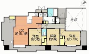 エイルマンション千早駅前ロゼアの間取り画像
