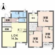 ルクール陽だまり Bの間取り画像