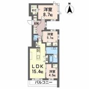 シャーメゾン国府宮駅前の間取り画像