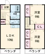 オーシャン小郡 Cの間取り画像