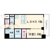 S-RESIDENCE阿波座chiaroの間取り画像