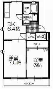 メゾン三ツ谷 Bの間取り画像
