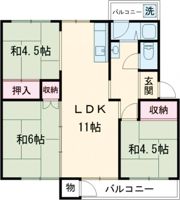 狩口台住宅22号棟の間取り画像