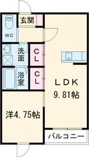 (仮称）八女市蒲原新築B棟の間取り画像