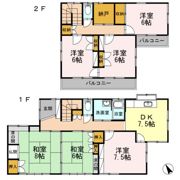 上六名戸建貸家の間取り画像