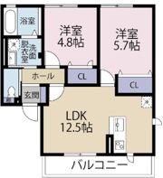 グランエスペランサ・ダイアBの間取り画像