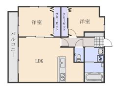 クレスト山本Ⅱの間取り画像
