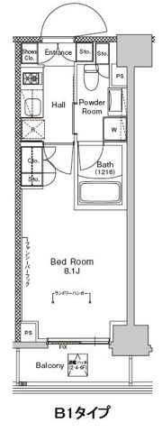 プラウドフラット門前仲町Ⅴの間取り画像