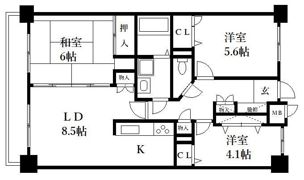 アミティエ博多駅南の間取り画像