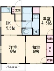 セントリバーハイツ千代崎Cの間取り画像