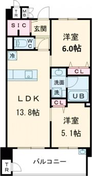 S-RESIDENCE愛宕SOUTHの間取り画像