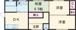 長洲町高浜宮本貸家 A棟の間取り画像