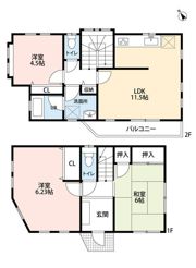 戸塚町戸建ての間取り画像
