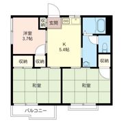 角田ハイツ Bの間取り画像