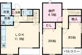 半城土中町戸建借家 B棟の間取り画像