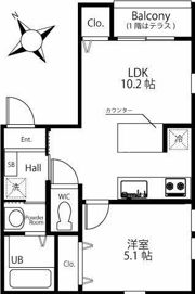 ハーミットクラブハウストゥギャザー東寺尾の間取り画像