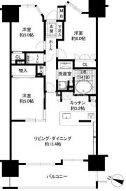 レーベンリヴァーレ町田ルージアタワーの間取り画像