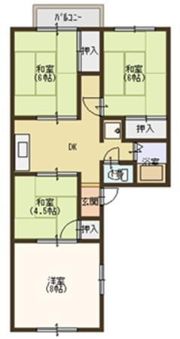 八王子ハイツの間取り画像