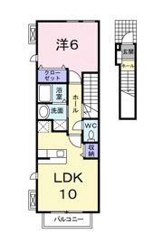 ヴィラ 白鳩 Bの間取り画像