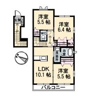 グランマスト春日野通り B棟の間取り画像