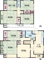 麻里布4丁目貸家の間取り画像