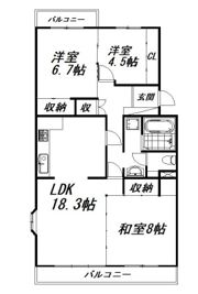 芳川ハイツ1号棟の間取り画像